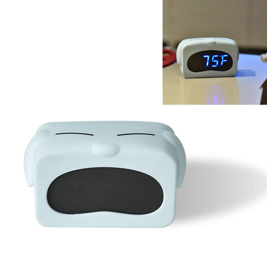 Mini Cute Cartoon Multifunctional Digital Luminous Thermometer Small Alarm Clock(Blue Dog) - Alarm Clocks by buy2fix | Online Shopping UK | buy2fix