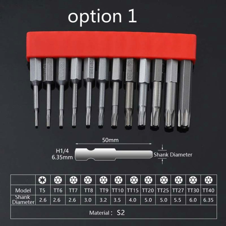 12 PCS / Set Screwdriver Bit With Magnetic S2 Alloy Steel Electric Screwdriver, Specification:1 - Drill & Drill Bits by buy2fix | Online Shopping UK | buy2fix