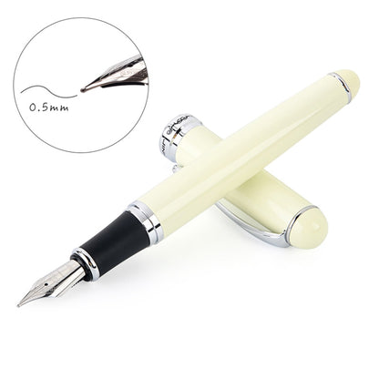 X750 Stationery Stainless Steel Fountain Pen Medium Nib Ink Pens School Oiifice Gift, Nib Size:0.5mm(Ivory) - Fountain Pens by buy2fix | Online Shopping UK | buy2fix