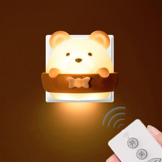 Bear Remote Control Night Light Bedside Eye Protection Wall Lamp with 3 Light Modes, Style:CN Plug - Night Lights by buy2fix | Online Shopping UK | buy2fix