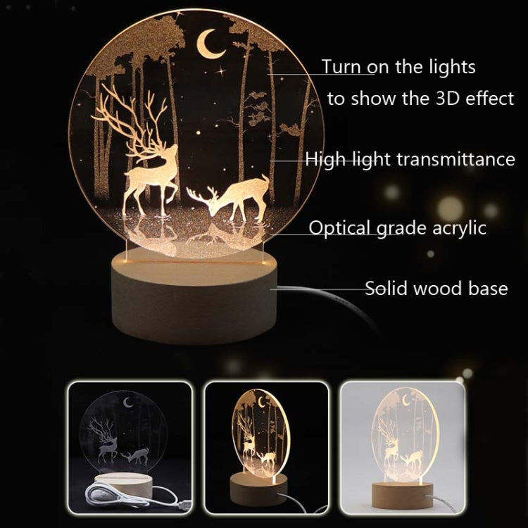 3D Atmosphere Decorative Light Acrylic Inner Carved LED Night Light Creative Girl Table Lamp(Flamingo) - Novelty Lighting by buy2fix | Online Shopping UK | buy2fix