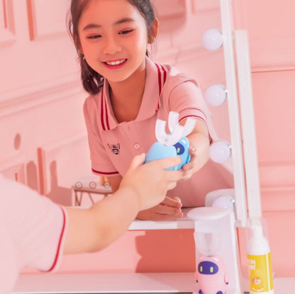 Lanbeibei Children U-Shaped Automatic Electric Toothbrush 6-12 Years Old Home Version (Blue) - Toothbrushes by buy2fix | Online Shopping UK | buy2fix