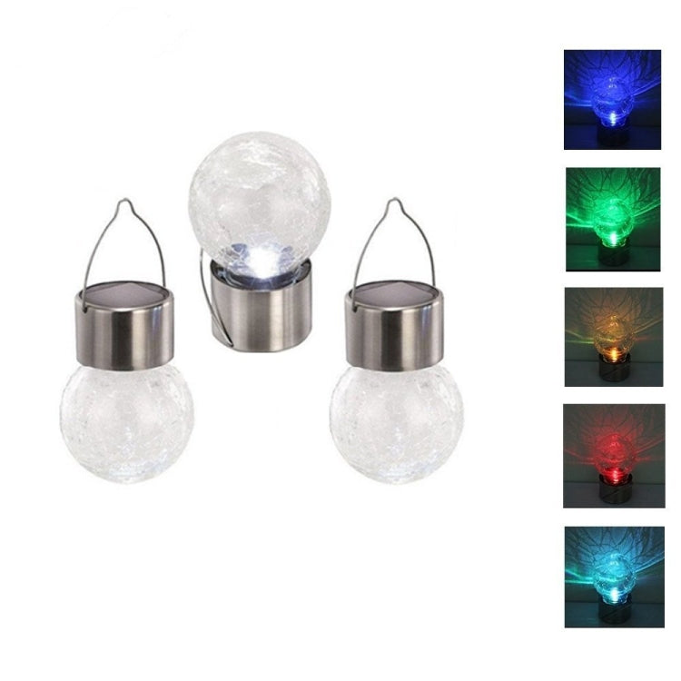 12 PCS Crackle Ball Solar Chandelier Outdoor Garden Courtyard Holiday Decoration Light With Clip(White Light) - Solar Lights by buy2fix | Online Shopping UK | buy2fix