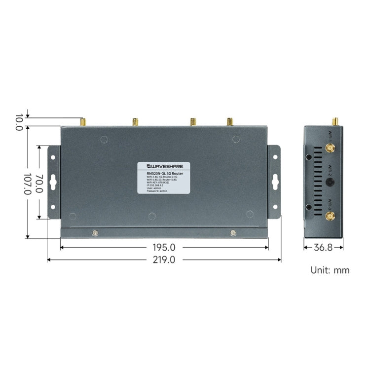 Waveshare RM520N-GL Wireless CPE Industrial 5G Router, Snapdragon X62 Onboard(UK Plug) - Wireless Routers by Waveshare | Online Shopping UK | buy2fix