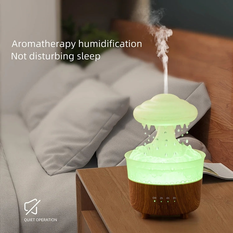 V50 Desktop Colorful Night Light Humidifier Wood Grain Water Drop Aroma Diffuser, Spec: AU Plug(Green) - Air Purifiers & Accessories by buy2fix | Online Shopping UK | buy2fix