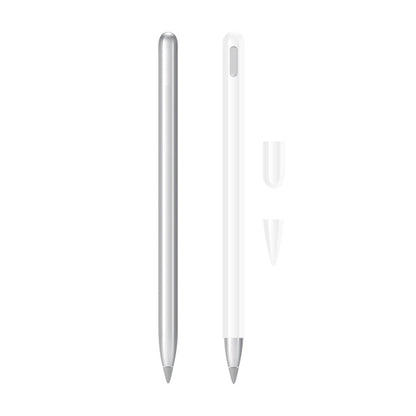 2 Sets 3 In 1 Stylus Silicone Protective Cover + Two-Color Pen Cap Set For Huawei M-Pencil(White) - Pencil Accessories by buy2fix | Online Shopping UK | buy2fix