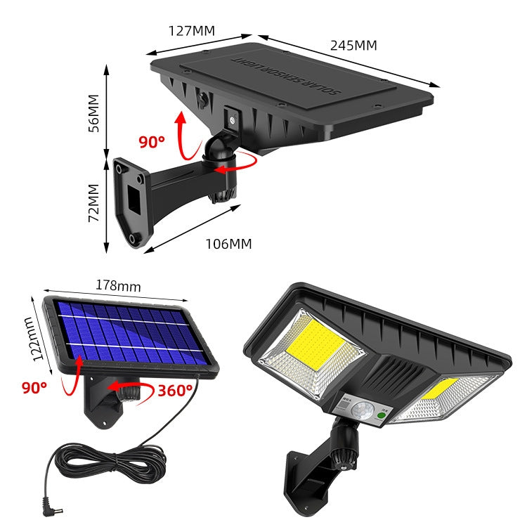 TG-TY081 LED Solar Wall Light Body Sensation Outdoor Waterproof Courtyard Lamp with Remote Control, Style: 160 COB Splitable - Solar Lights by buy2fix | Online Shopping UK | buy2fix