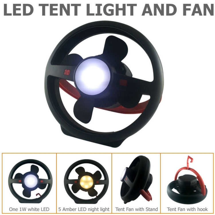 Outdoor Tent USB Hook Light LED Camping Fan Light(Black) - Camping Lighting by buy2fix | Online Shopping UK | buy2fix