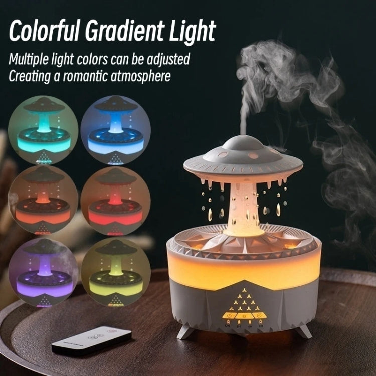 UFO Water Drop Aromatherapy Humidifier Desktop Remote Control Diffuser, Plug: AU Plug(Black) - Air Purifiers & Accessories by buy2fix | Online Shopping UK | buy2fix