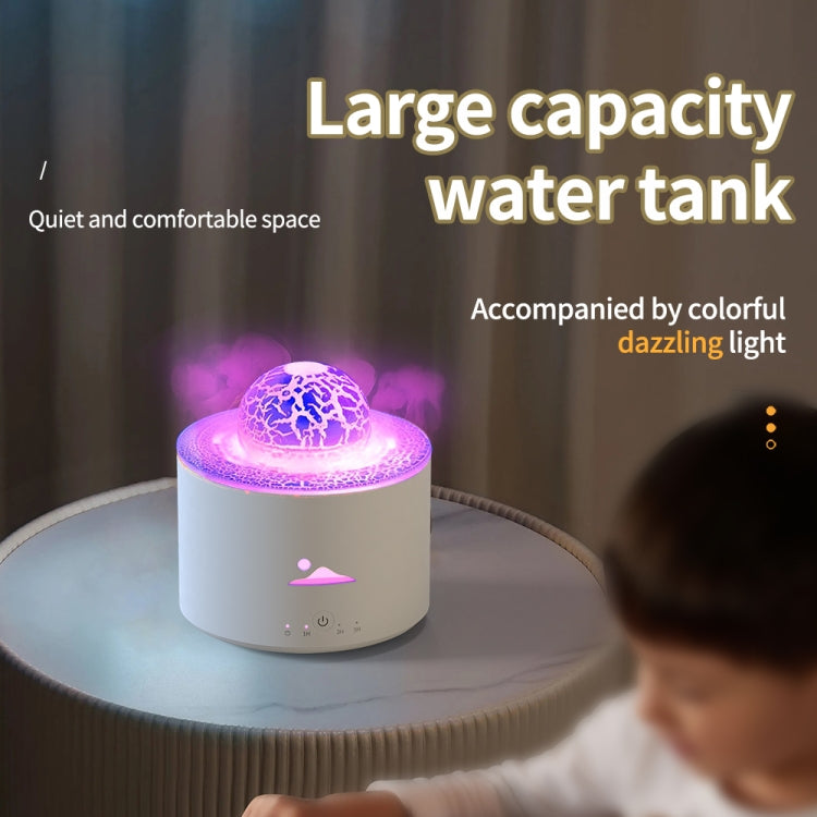 HX-130 Colorful Night Light Planet Desktop Flame Aromatherapy Humidifier, Spec: UK Plug(White) - Air Purifiers & Accessories by buy2fix | Online Shopping UK | buy2fix