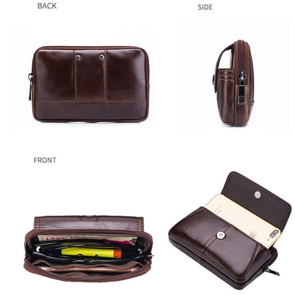 BULL CAPTAIN  Leather Multifunctional Waist Bag For Men(Brown-04) - Wallets by BULL CAPTAIN | Online Shopping UK | buy2fix