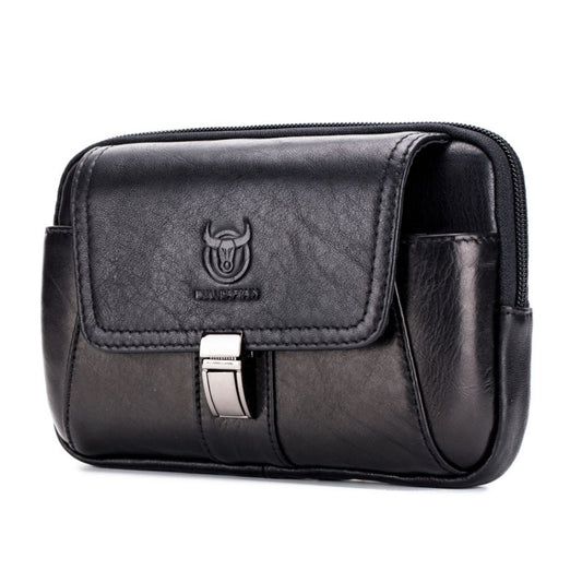 BULL CAPTAIN Multifunctional Leather Mobile Phone Small Waist Bag For Men(Horizontal Black) - Wallets by BULL CAPTAIN | Online Shopping UK | buy2fix