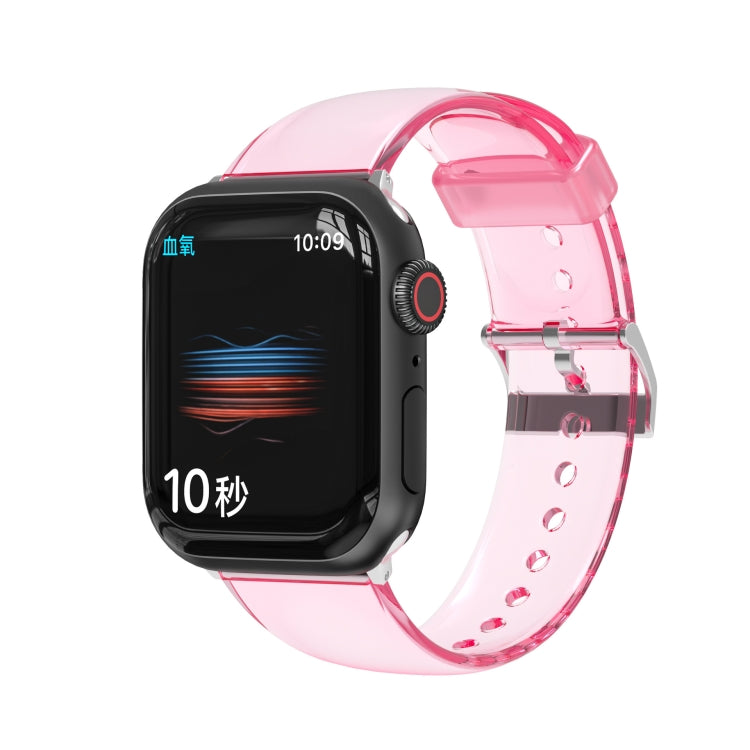 TPU Fuel Injection Watch Band For Apple Watch Series 7 41mm /6&SE&5&4 40mm /3&2&1 38mm(Transparent Black) - Watch Bands by null | Online Shopping UK | buy2fix