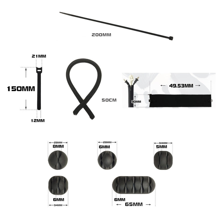 Network Pipe:126 In 1 Desktop Data Cable Organizer Storage Winder Combination Set - Cable Organizer by buy2fix | Online Shopping UK | buy2fix