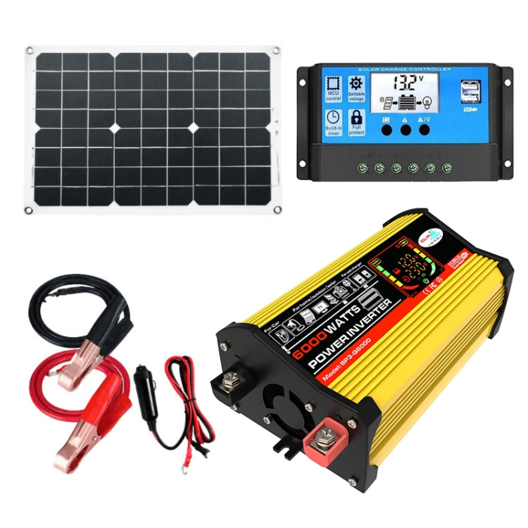 Saga 3 Generations Home Solar Generator Inverter+30A Controller+18W 12V Solar Panel, Specification: Yellow 12V To 220V - Modified Square Wave by buy2fix | Online Shopping UK | buy2fix