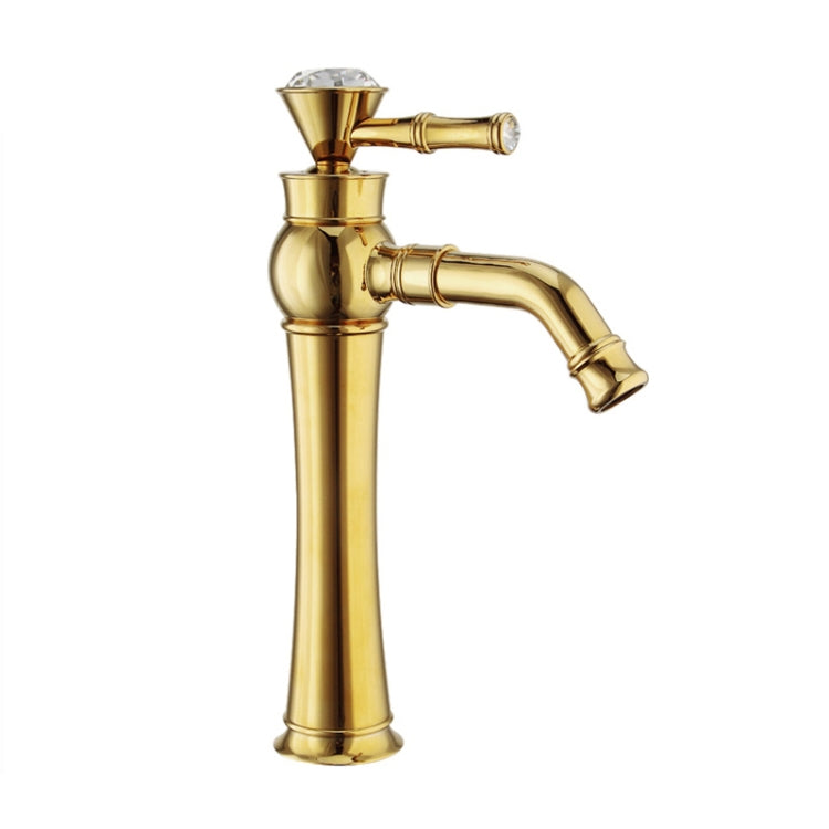 All Bronze Bathroom Basin Hot And Cold Water Faucet, Style: Gold High Model - Faucets & Accessories by buy2fix | Online Shopping UK | buy2fix