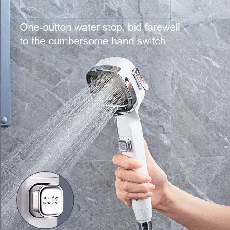 Pressurized Shower Head Four-speed Handheld Shower Set,Style: Electroplating  Silver - Shower Head by buy2fix | Online Shopping UK | buy2fix