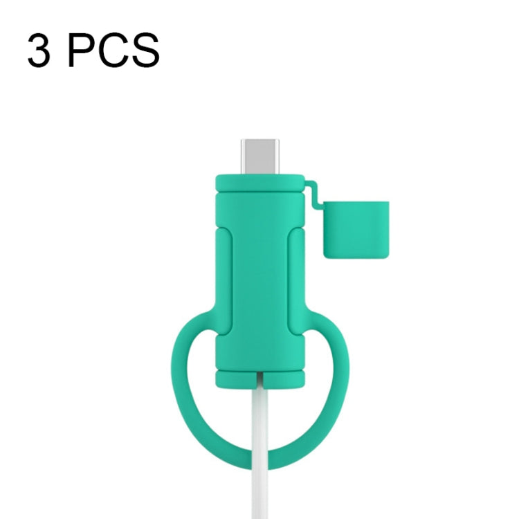 3 PCS Soft Washable Data Cable Silicone Case For Apple, Spec: Type-C (Mint Green) - Cable Organizer by buy2fix | Online Shopping UK | buy2fix
