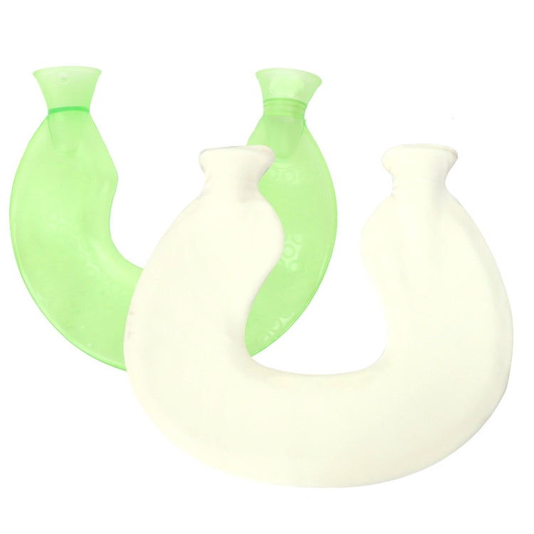 U-shaped PVC Hot Compress Shoulder And Neck Explosion-proof Water Injection Hot Water Bag(Green Beige Crystal) - Hot Water Bags by buy2fix | Online Shopping UK | buy2fix