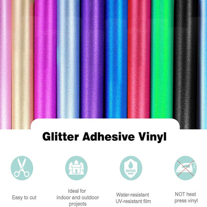 30 x 30cm Glitter Adhesive Craft Permanent Vinyl Film For Cup Wall Glass Decor(Blue) - Sticker by buy2fix | Online Shopping UK | buy2fix