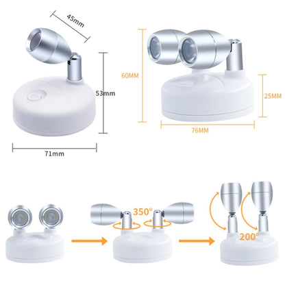 C2755 Double Head 2 Lights Wireless RGB Remote Control Cabinet Ambient Spotlight - Novelty Lighting by buy2fix | Online Shopping UK | buy2fix