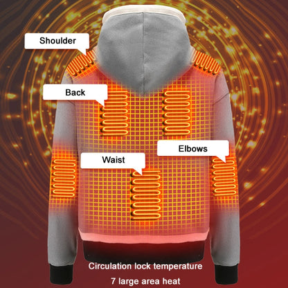 USB Smart Electric Heating Warming Thickened Hooded Sweatshirt, Size: L(Grey) - Hoodie by buy2fix | Online Shopping UK | buy2fix
