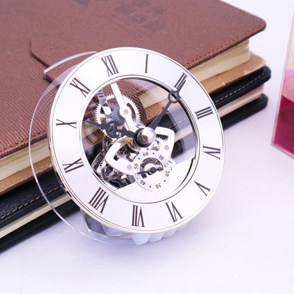 Metal See-through Quartz Clock Gear Clock DIY Accessories 86mm Silver Movement - DIY Clocks by buy2fix | Online Shopping UK | buy2fix