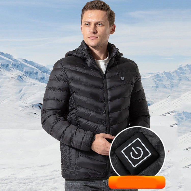 19 Zone 4 Control Black USB Winter Electric Heated Jacket Warm Thermal Jacket, Size: M - Down Jackets by buy2fix | Online Shopping UK | buy2fix