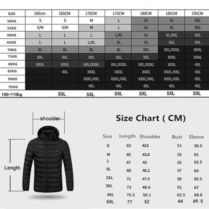 11 Zone Double Control Black USB Winter Electric Heated Jacket Warm Thermal Jacket, Size: M - Down Jackets by buy2fix | Online Shopping UK | buy2fix