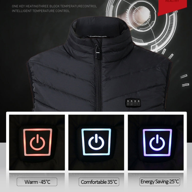 13  Area Double Control  Blue USB Electric Heating Undershirt Intelligent Warm Vest(3XL) - Down Jackets by buy2fix | Online Shopping UK | buy2fix