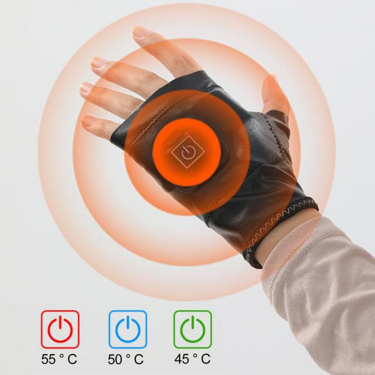 1 Pair Adjustable Temperature Rechargeable Intelligent Electric Heating Gloves Half Finger Gloves, Size: S(Black) - Safety Gloves by buy2fix | Online Shopping UK | buy2fix