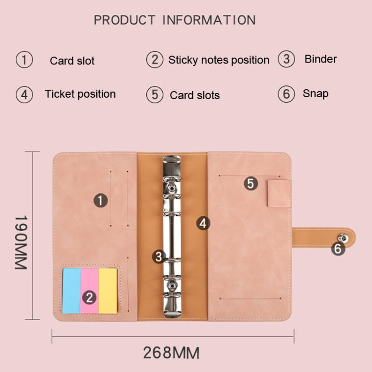 H666 A6 Loose-leaf Binder Cash Budget Handbook Vintage PU Leather Notebook with Window(Amber Brown) - Notebooks by buy2fix | Online Shopping UK | buy2fix