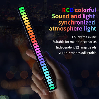 RGB Sound-controlled Rhythmic Response Lights Music Ambient LED Pick-up Lights Charging(16 Lights Black) - Novelty Lighting by buy2fix | Online Shopping UK | buy2fix