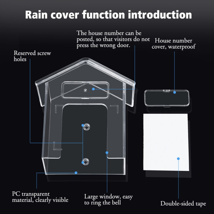 Wireless Doorbell Waterproof Cover Outdoor Doorbell Transparent Rain Protection Case(E30) - Other Device by buy2fix | Online Shopping UK | buy2fix