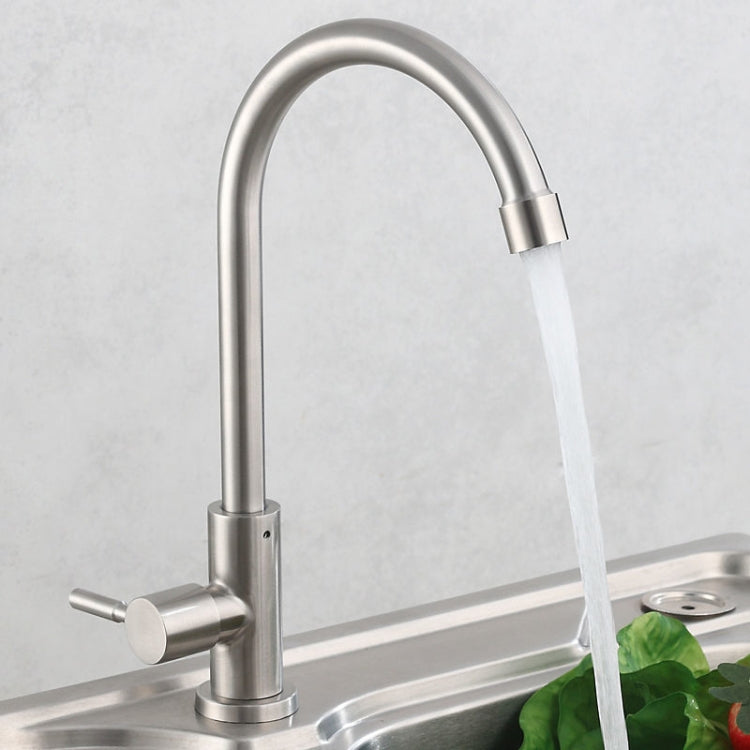 304 Stainless Steel Kitchen Rotatable Sink Faucet(60cm Pipe+Single Cold Curve) - Faucets & Accessories by buy2fix | Online Shopping UK | buy2fix