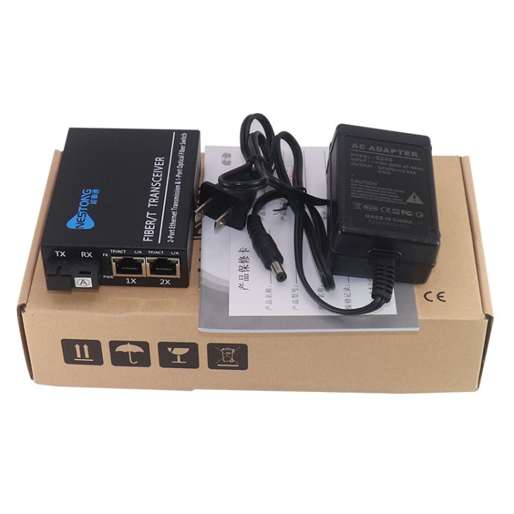 NESTONG  Gigabit Single-mode Fiber Optic Transceiver POE Photoelectric Converter,CN Plug - Fiber Receiver by NESTONG | Online Shopping UK | buy2fix