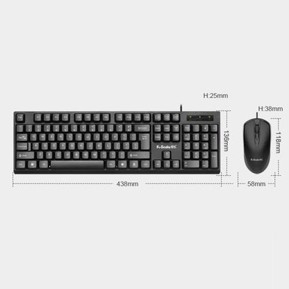 K-Snake KM007 Wired Keyboard And Mouse Set Desktop Computer Keyboard, Style: With Mouse - Wired Keyboard by K-Snake | Online Shopping UK | buy2fix