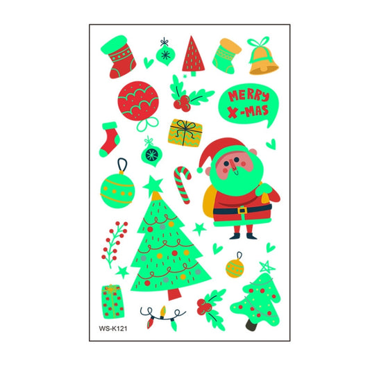 10pcs Christmas Glow Waterproof Cartoon Tattoo Sticker(WS-K121) - Christmas Others by buy2fix | Online Shopping UK | buy2fix