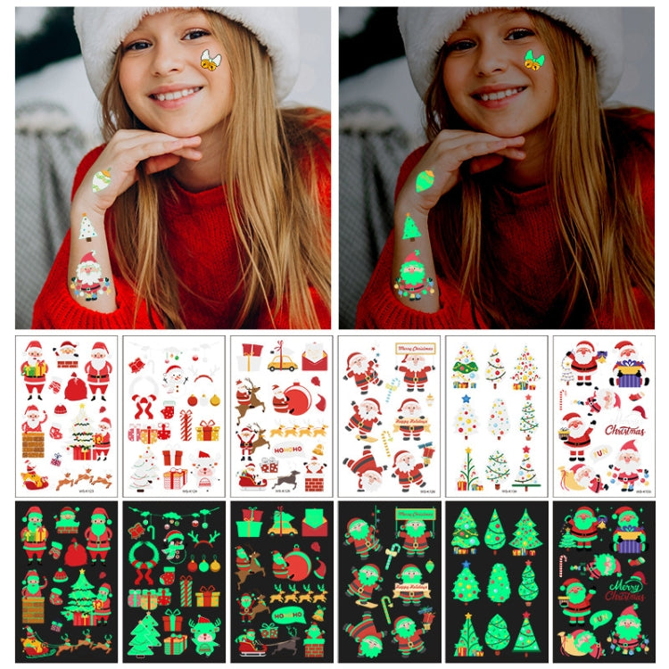 10pcs Christmas Glow Waterproof Cartoon Tattoo Sticker(WS-K121) - Christmas Others by buy2fix | Online Shopping UK | buy2fix