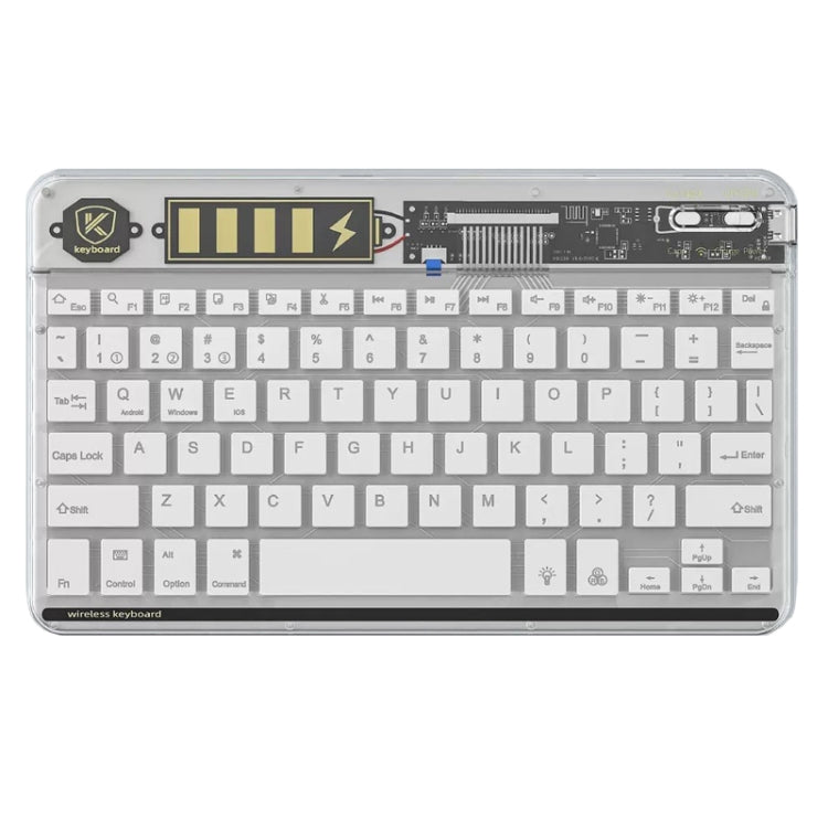 Transparent Lighting Bluetooth Keyboard 10 Inch Wireless Silent Keypad(White) - Universal Keyboard by buy2fix | Online Shopping UK | buy2fix