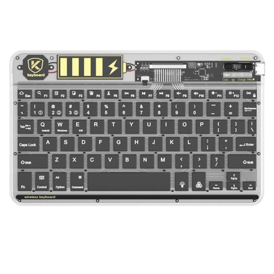 Transparent Lighting Bluetooth Keyboard 10 Inch Wireless Silent Keypad(Black) - Universal Keyboard by buy2fix | Online Shopping UK | buy2fix