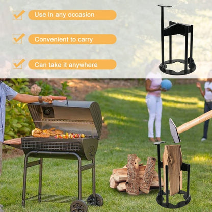 Portable Cross Firewood Splitter Outdoor Camping Manual Wood Splitting Tool - Wood Chopping Tool by buy2fix | Online Shopping UK | buy2fix