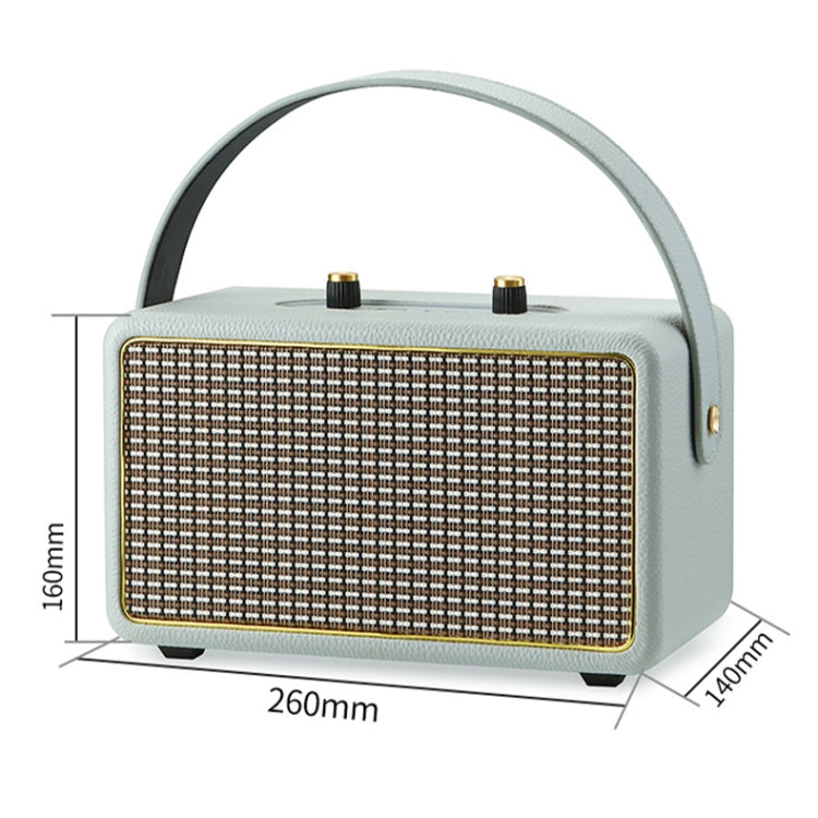 Leather Texture Portable Wooden Home Karaoke Bluetooth Speaker, Color: Gray - Desktop Speaker by buy2fix | Online Shopping UK | buy2fix