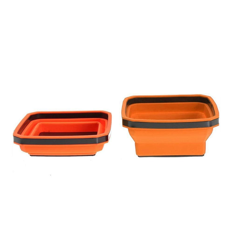 Square Silicone Foldable Magnetic Parts Tray For Small Parts And Tools(Orange) - Storage Bags & Boxes by buy2fix | Online Shopping UK | buy2fix