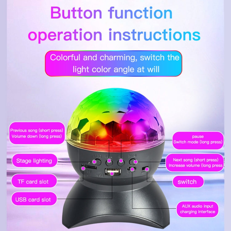 Home LED Magic Ball Lights Bounce Ambient Lamps Room Sound Lights Balls, Color: Charging Model Black(RGB Colorful 5W) - Stage Lighting by LIXINCORDA | Online Shopping UK | buy2fix