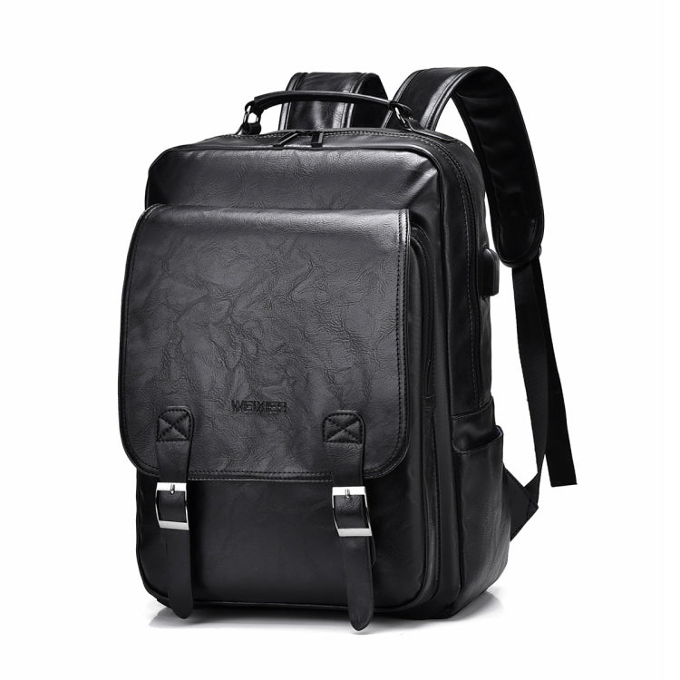 WEIXIER B677 Large Capacity Waterproof Business Backpack with USB Charging Hole(Black) - Double-shoulder Bags by WEIXIER | Online Shopping UK | buy2fix