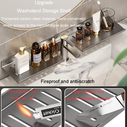 Faucet Rack Home Bathroom Vanity Shelf No Hole Storage Shelf, Length: 50cm (White) - Shelves by buy2fix | Online Shopping UK | buy2fix