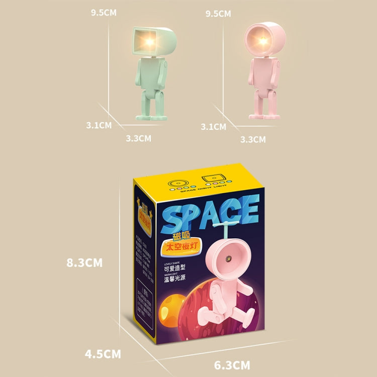 Mini Astronaut Magnetic LED Night Light Desktop Building Block Ornaments Desk Lamp, Color: Square Pink - Bedside Light by buy2fix | Online Shopping UK | buy2fix