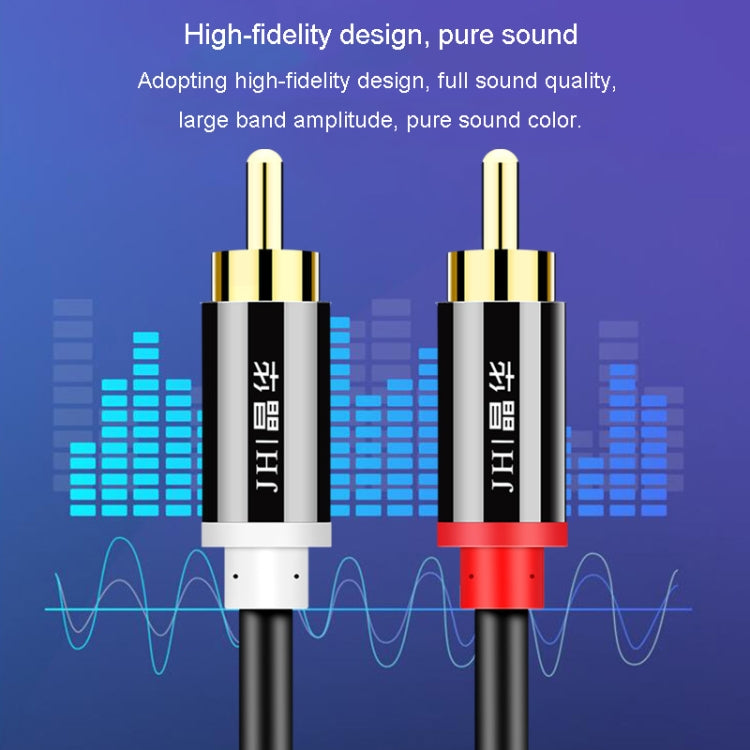 JINGHUA 2RCA Double Lotus Plug Audio Cable Left/Right Channel Stereo Amplifier Connection Wire, Length: 1.5m - RCA Cable by JINGHUA | Online Shopping UK | buy2fix