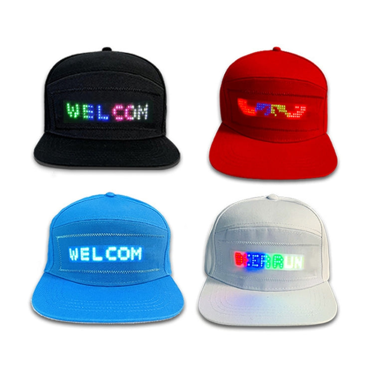 LED Luminous Advertising Hat DIY Words Pixel Lighting Rechargeable Bluetooth APP Control Scrolling Message Flexible Cap(Mixed Color Letter Red) - Peaked Cap by buy2fix | Online Shopping UK | buy2fix